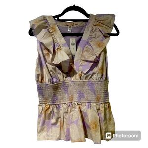 Anthropologie shirt beautiful shades of warm colors NWT